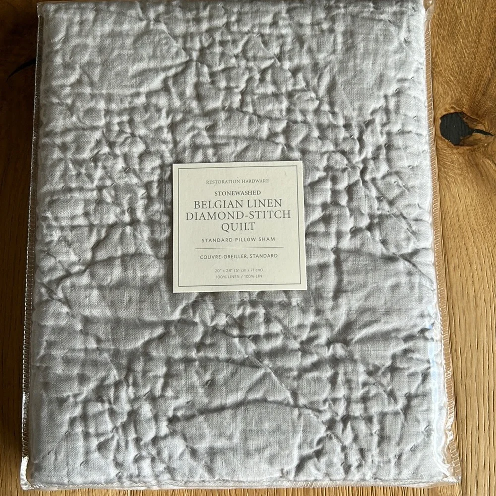 RH Belgian Linen Diamond Quilt pillow sham (standard)